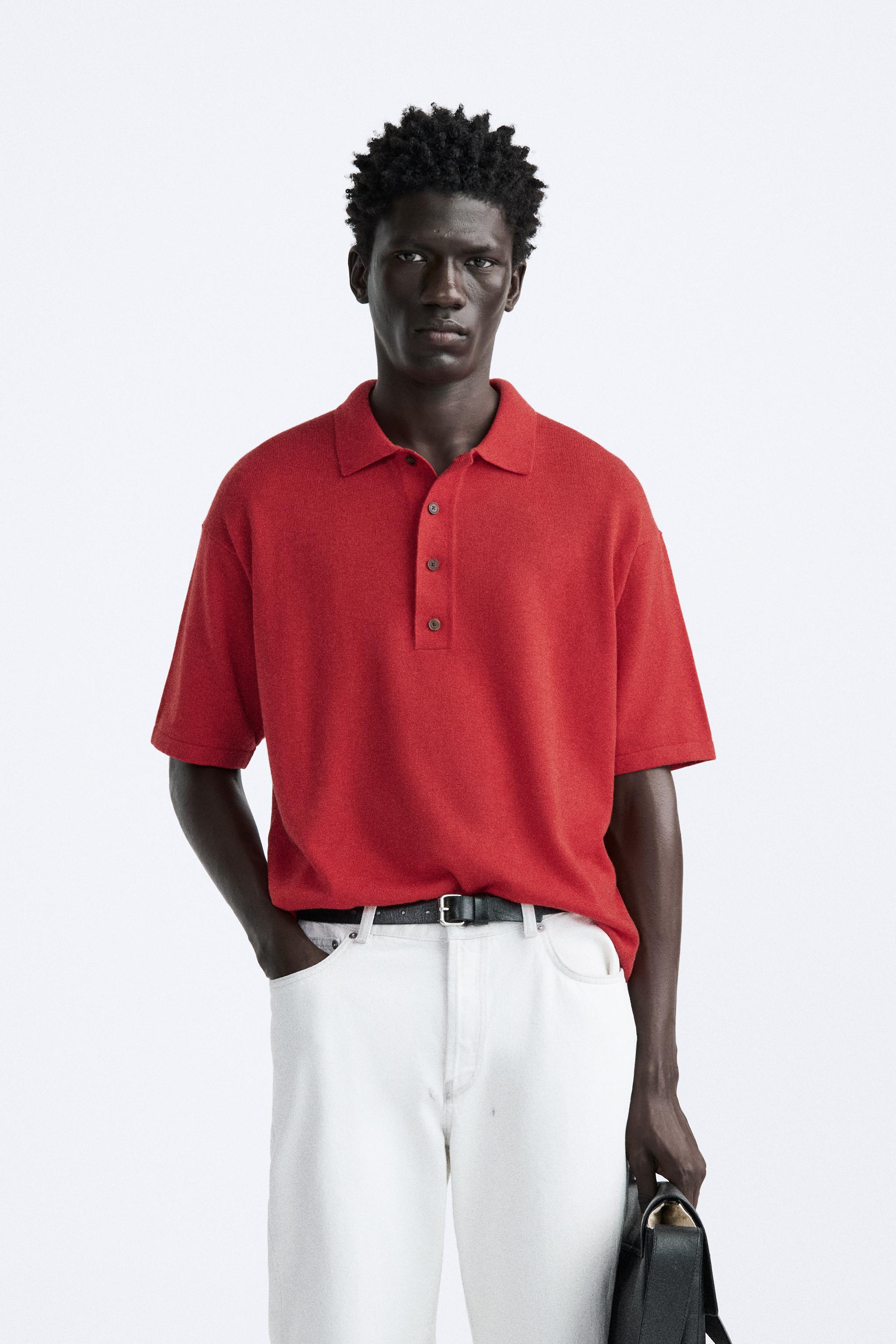 Man in polo shirt sale