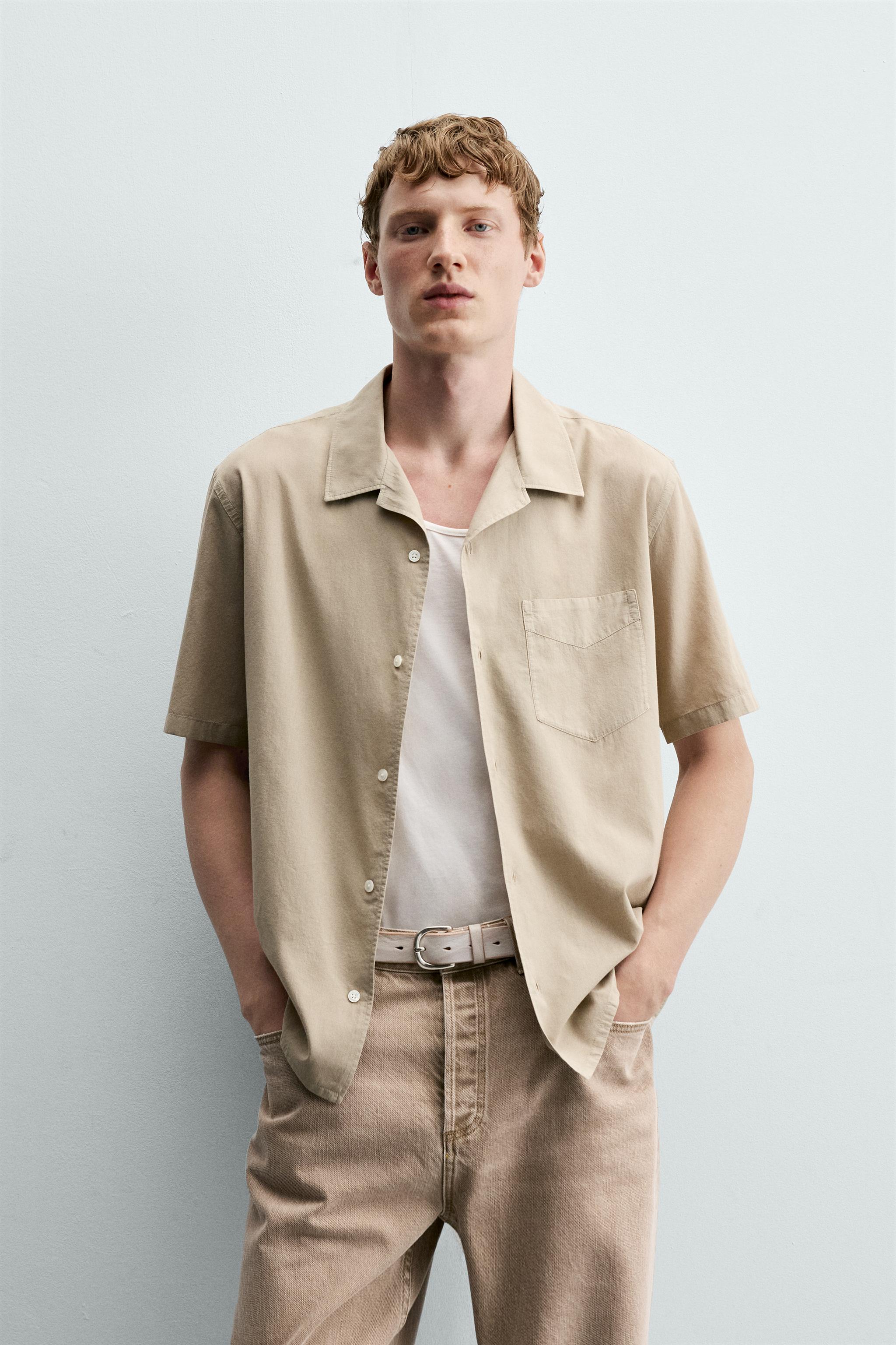 COTTON VOILE SHIRT — Taupe gray