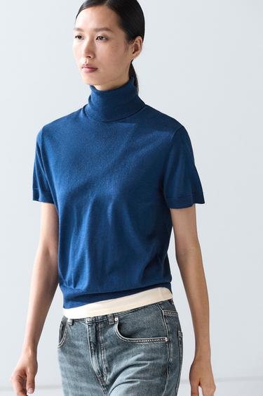 Turtleneck knit sweater — Bluish 2