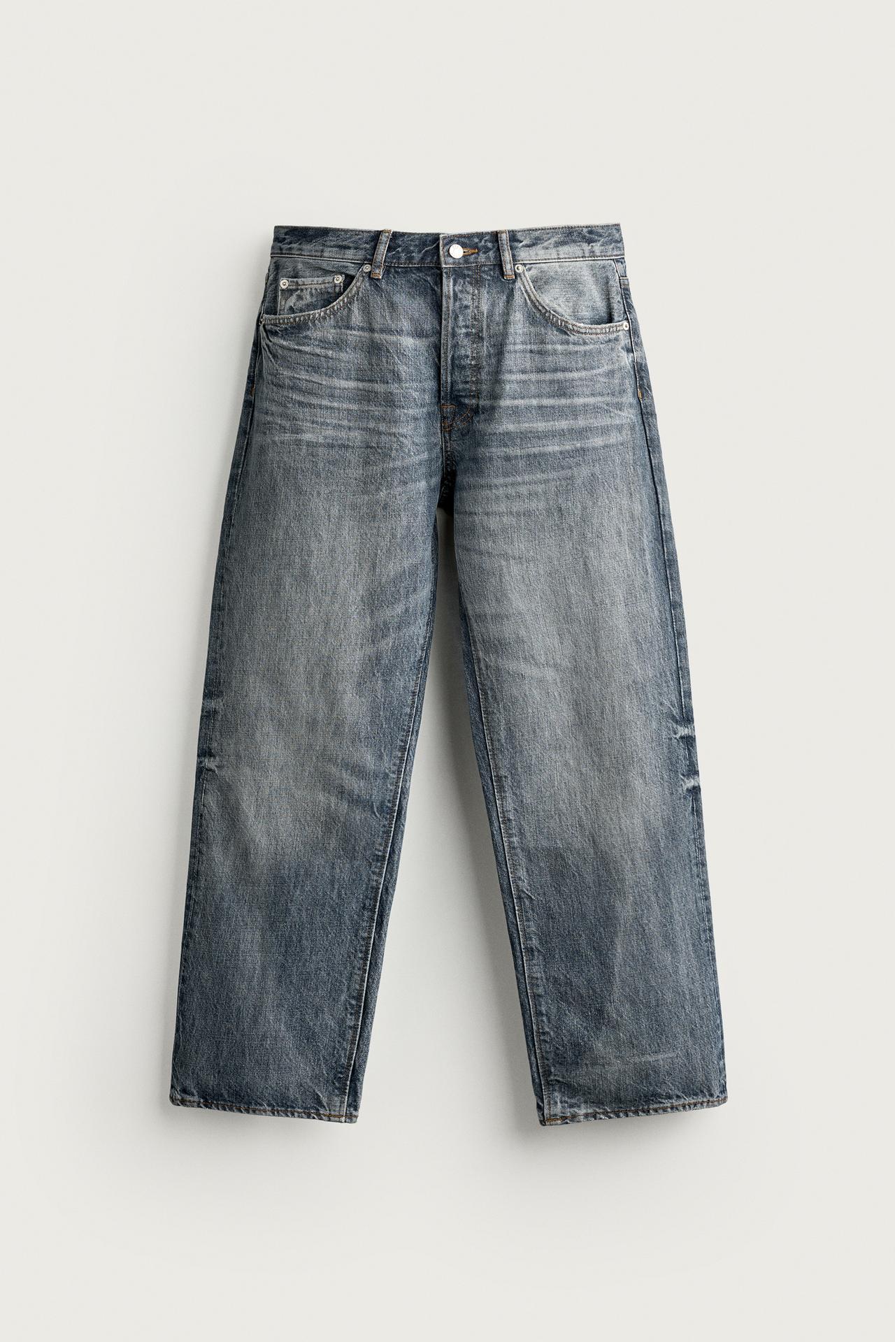 STRAIGHT FIT JEANS — Blue / Green