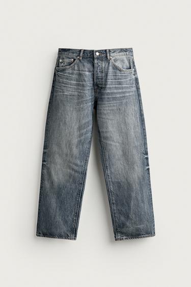 STRAIGHT-LEG JEANS - Blue / Green by Zara