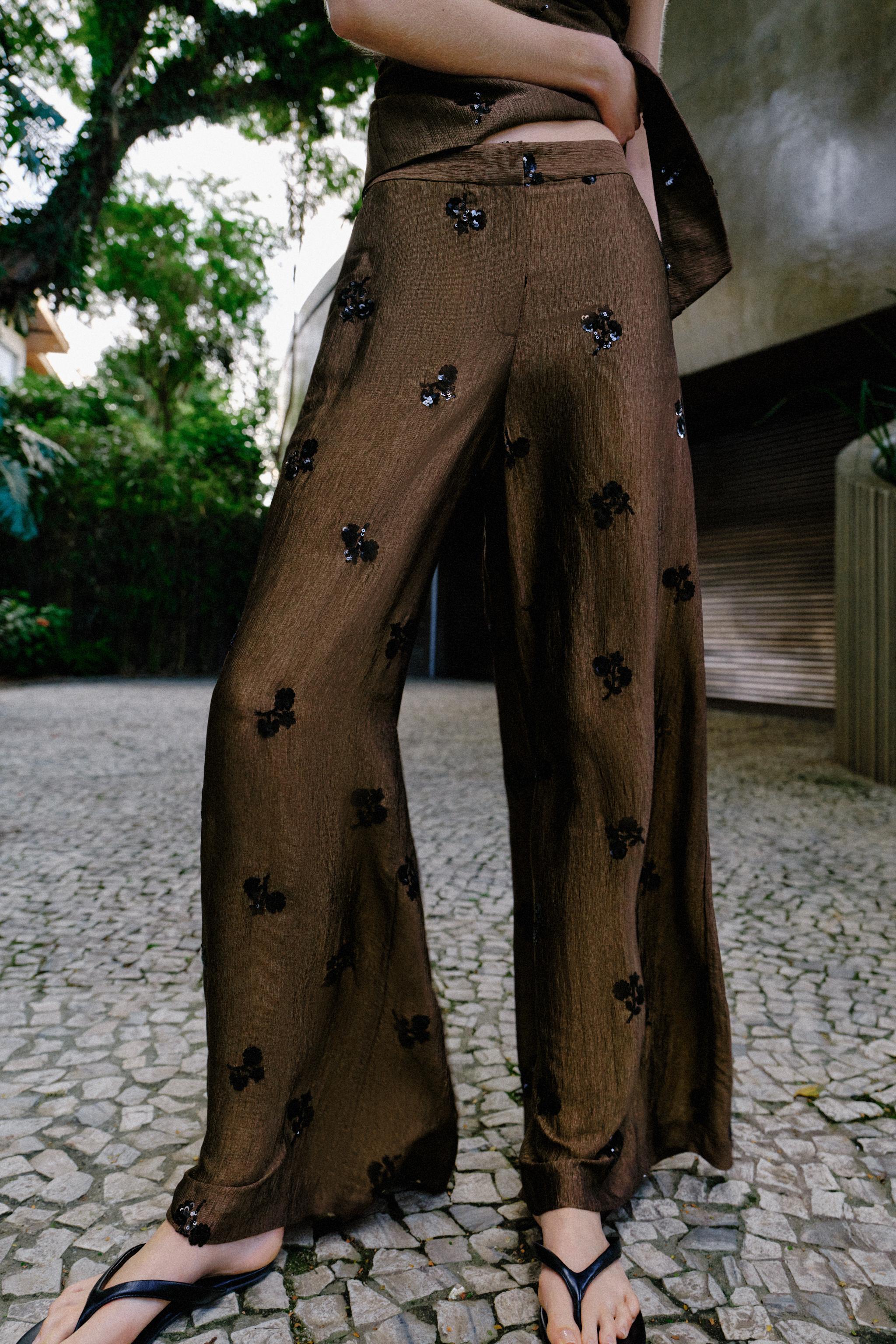 PANTALON LARGE PAILLETTES