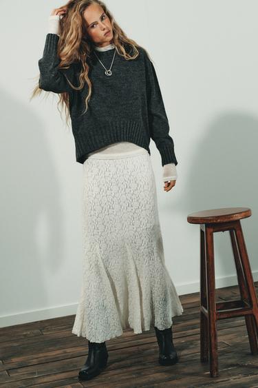 RIBBED KNIT SWEATER - Grey marl by Zara