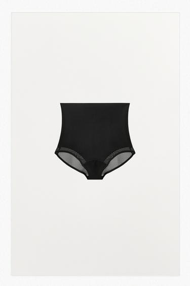 BRAGUITA CINTURA ANCHA CON POLIAMIDA - Negro de Zara