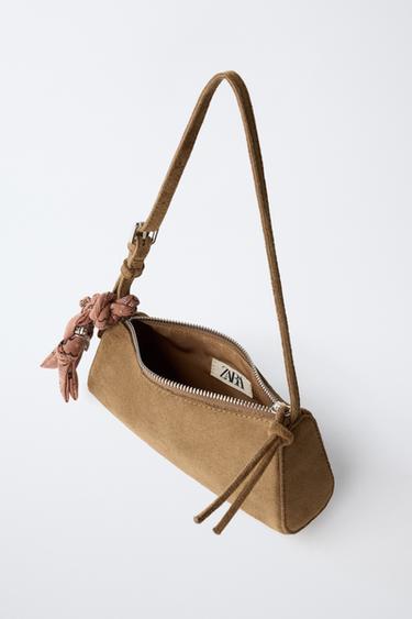SHOULDER BAG WITH BANDANA - Brown by Zara - Image 4