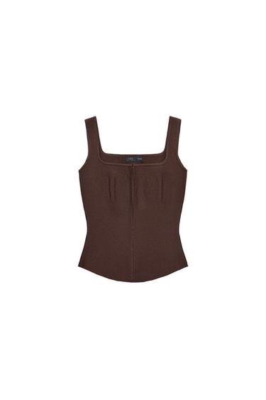 KNIT CORSETRY-INSPIRED TOP