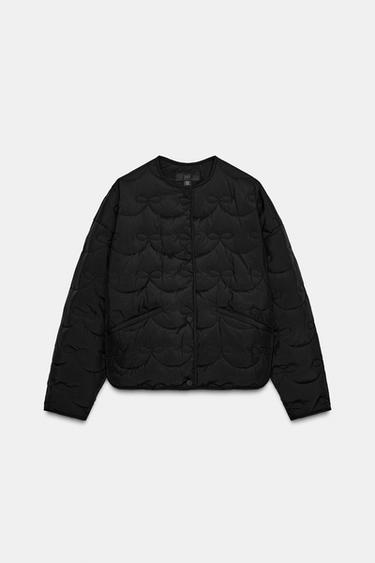 Zara 綁帶絎縫夾克 - 黑色
