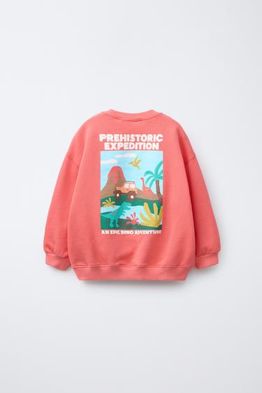 SWEAT IMPRIMÉ DINOSAURES - Rouge / Corail de Zara - Image 1