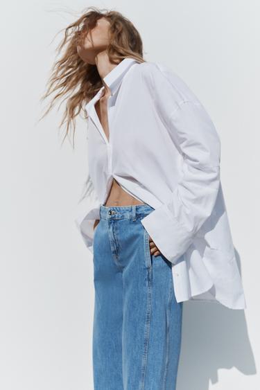 JEANS Z1975 STRAIGHT HIGH WAIST FRONT SEAM - Mid-blue by Zara - Image 3