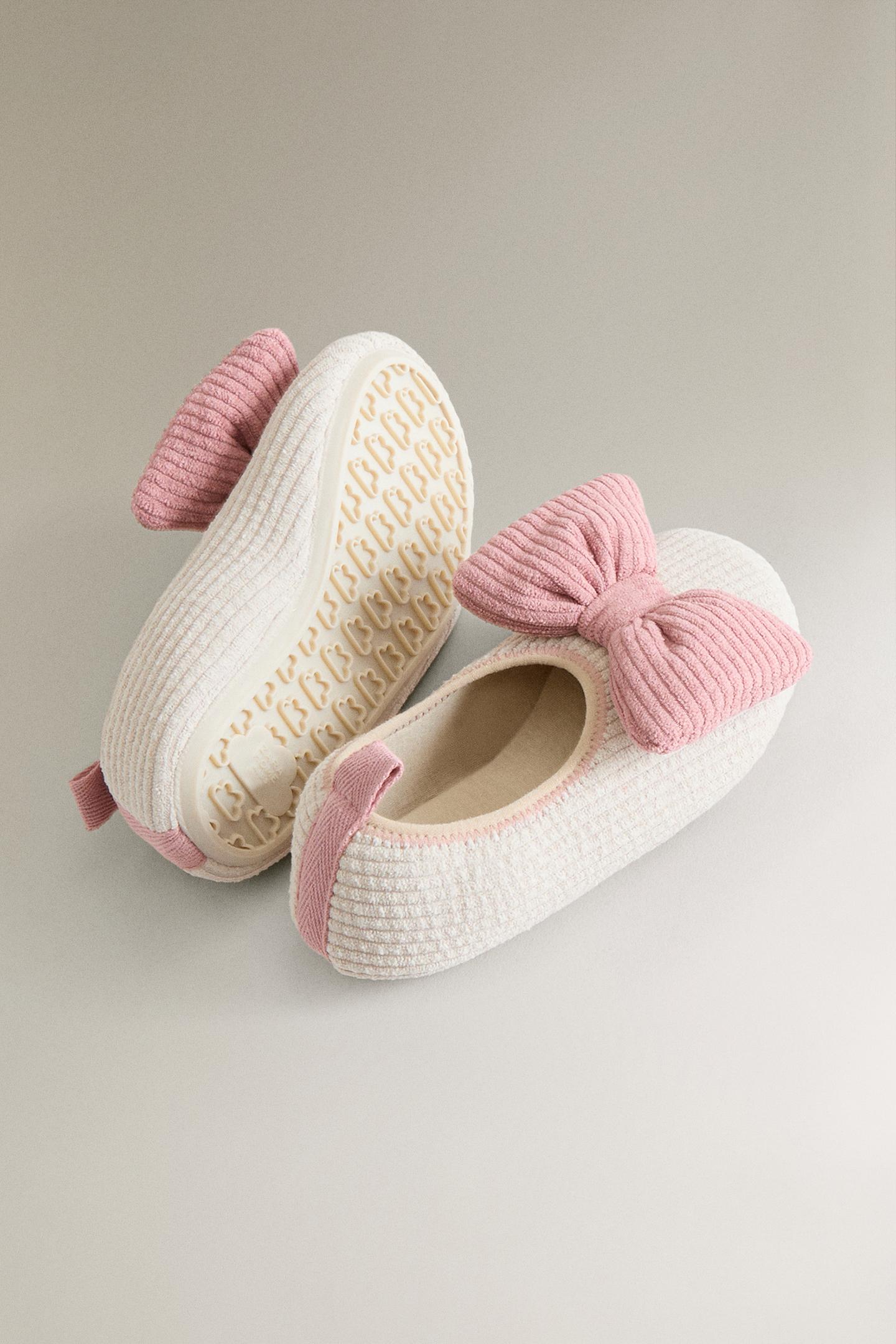 Детские балетки Zara Kids Bow Ballet Flats, цвет: Бежевый — фото 5