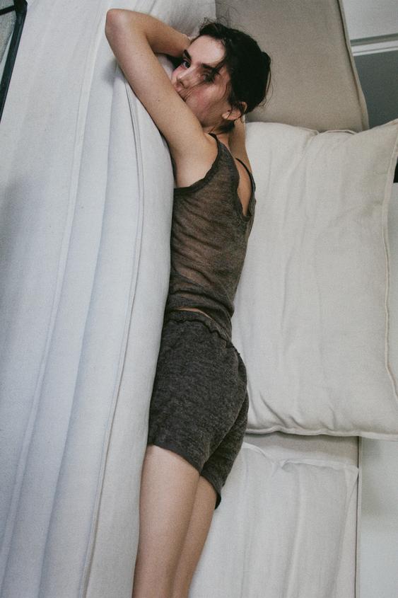 Zara WOOL BLEND KNIT TANK TOP - Gray - Image 0