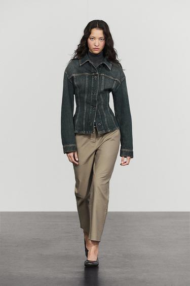Denim cotton blend overshirt total look — 470 1