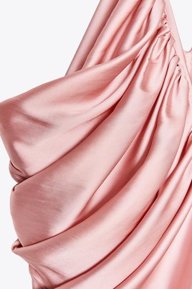 ROBE SATINÉE VOLUME ZW COLLECTION - Rose de Zara - Image 10
