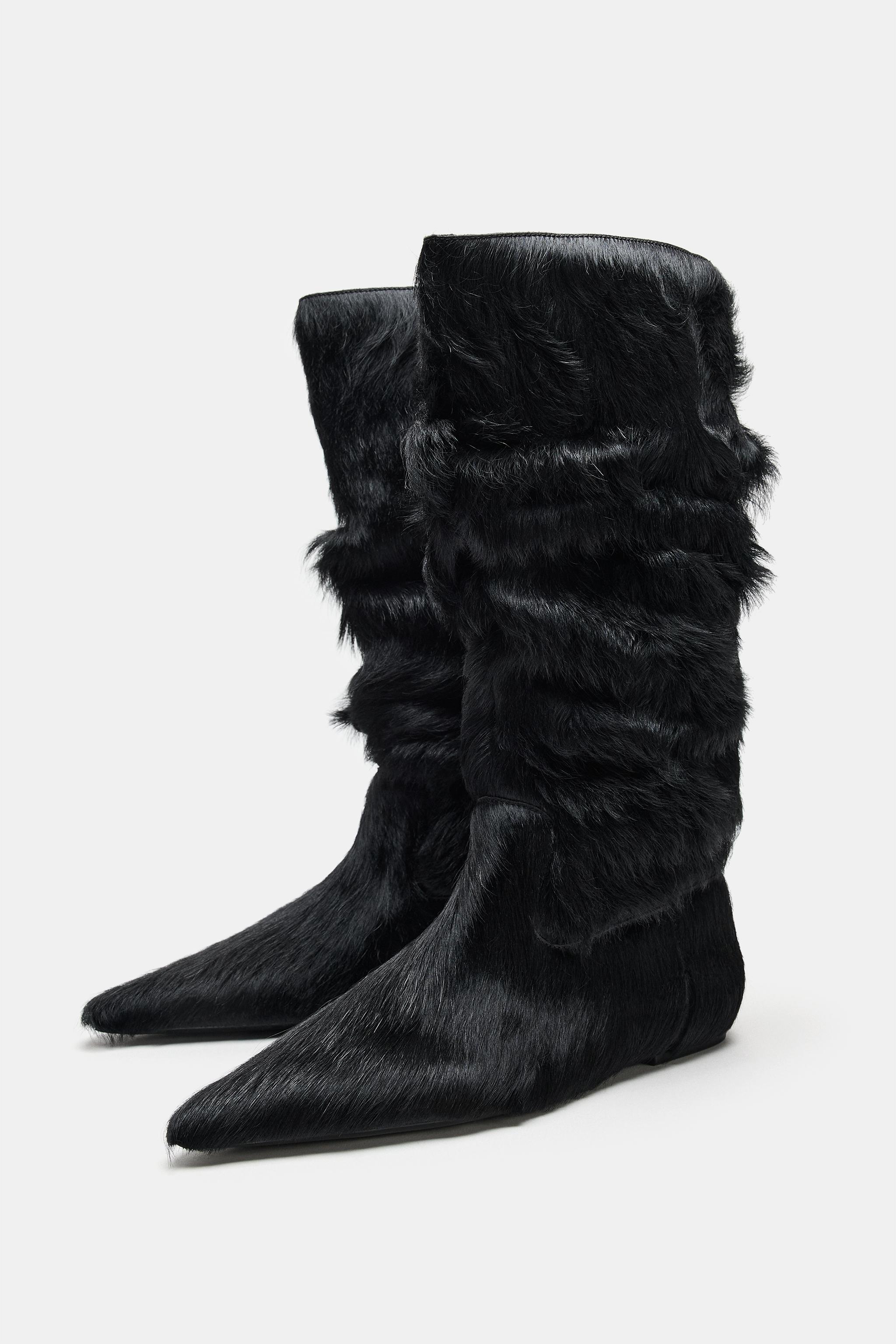 CATS TEXTURED LEATHER RUCHED BOOTS
