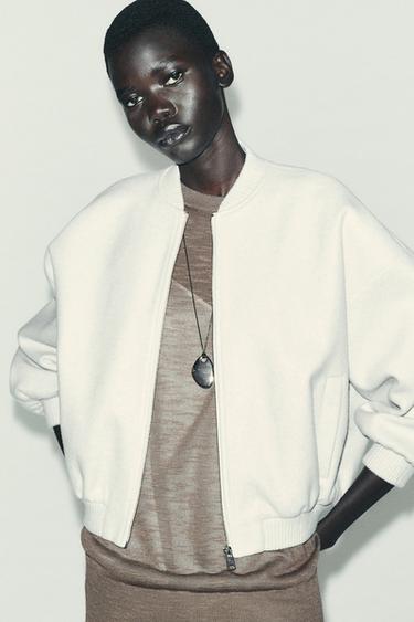 OVERSIZE SOFT BOMBER ΤΖΑΚΕΤ - Εκρού του Zara