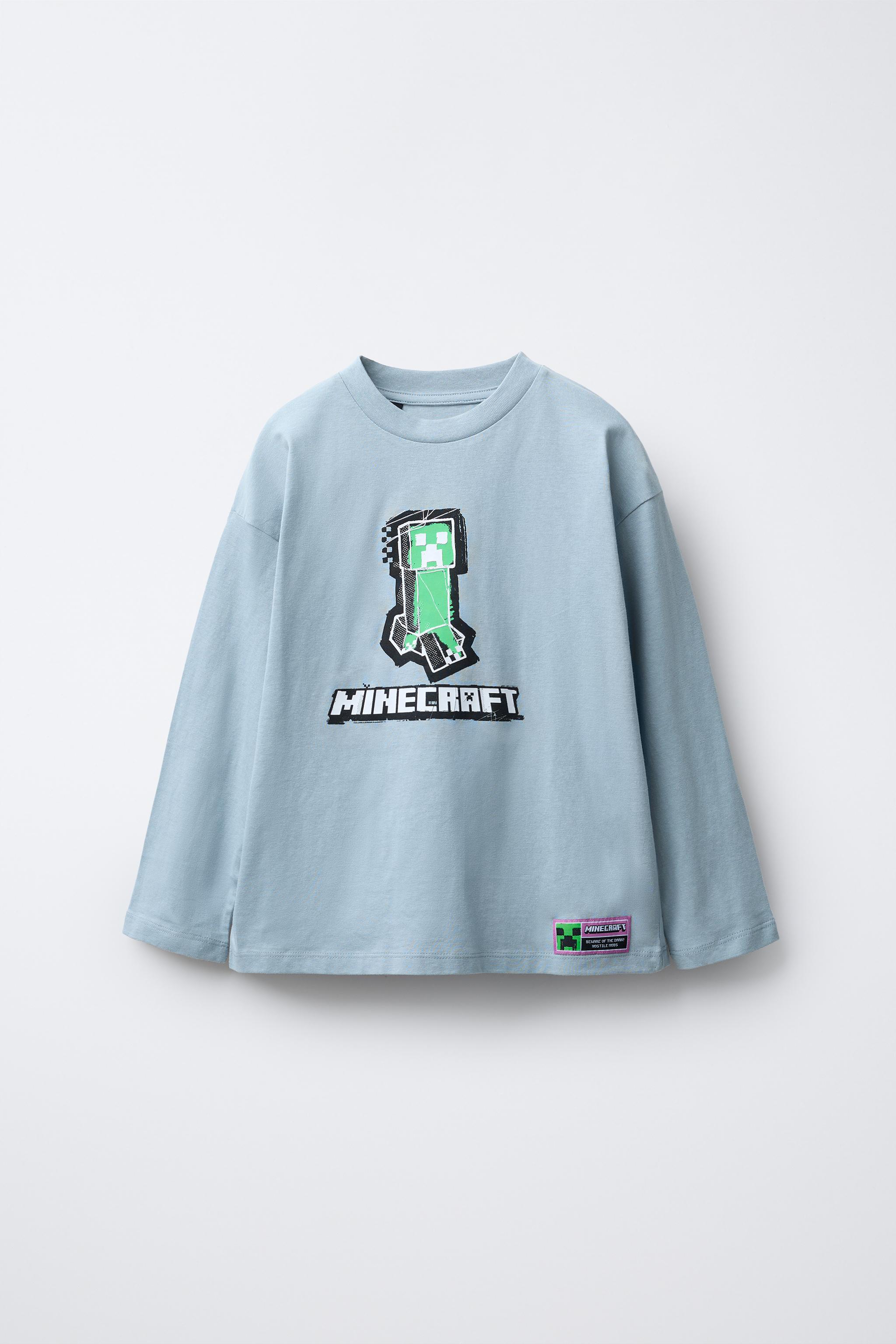 MINECRAFT © MOJANG AB. ™ PRINTED T-SHIRT - Blue / Gray | ZARA Canada
