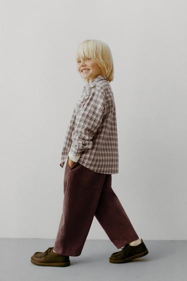 შარვალი ფართო SOFT - Zara-ს Burgundy