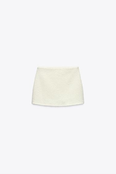 BOUCLÉ SKORT - Ecru by Zara - Image 1