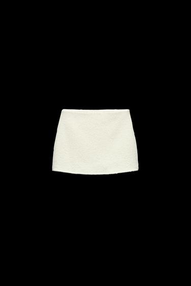 BOUCLÉ SKORT - Ecru by Zara