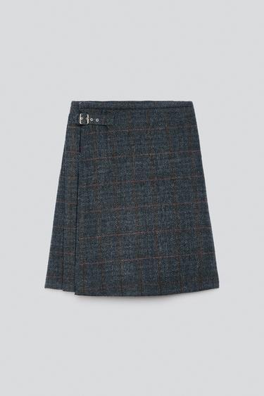 FALDILLA KILT ESPIGA - Gris / Blau de Zara