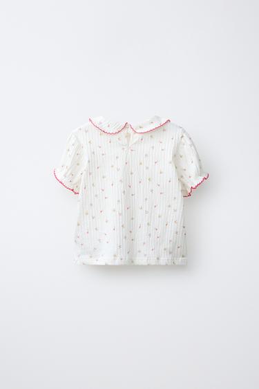 FLORAL PRINT T-SHIRT - Light ecru by Zara - Image 1