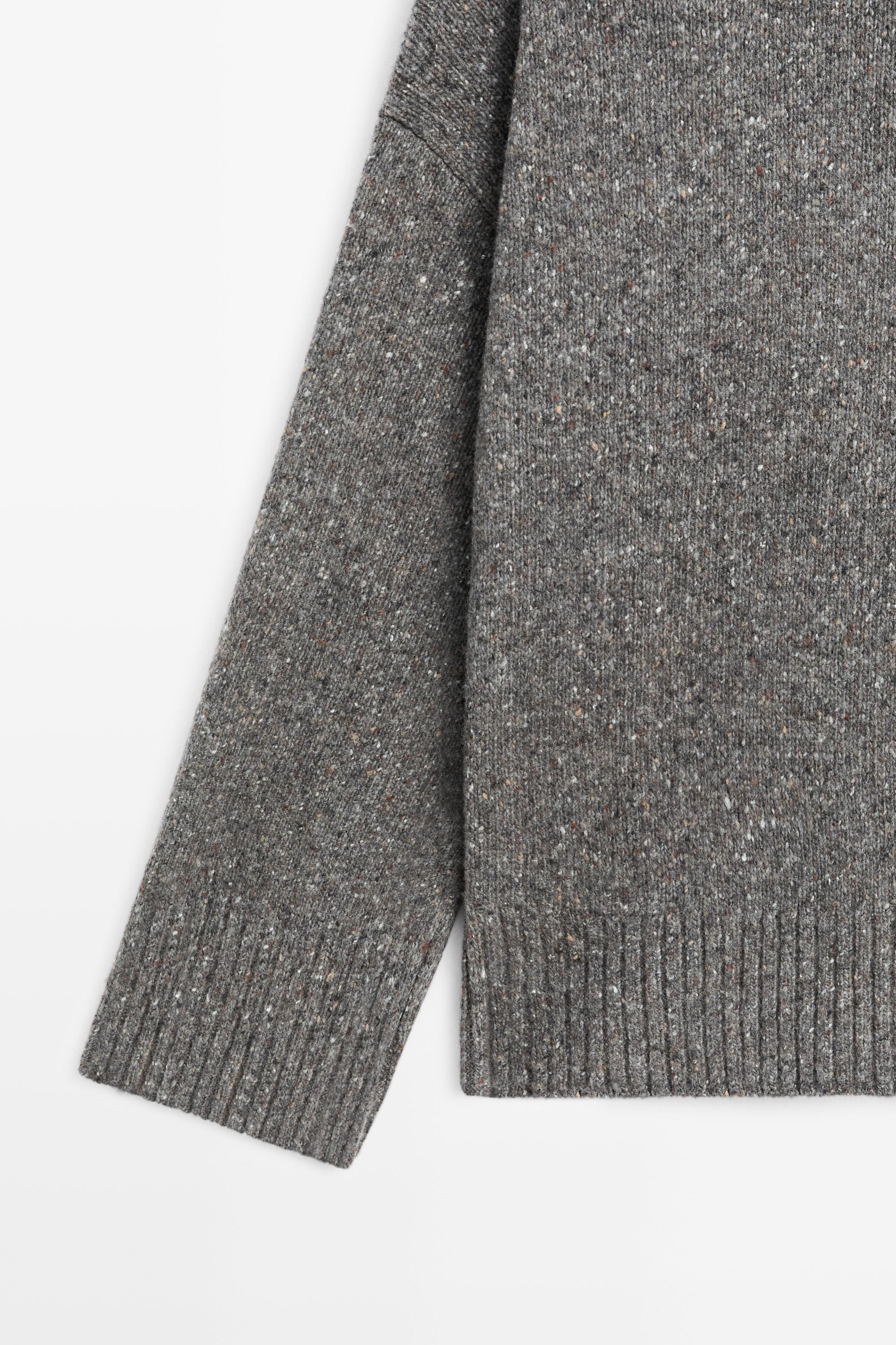 Wool blend turtleneck knit sweater