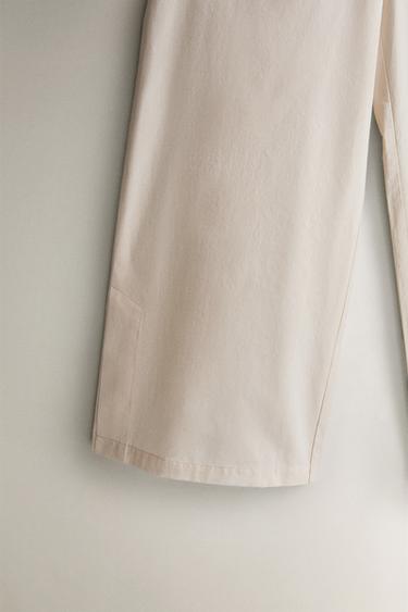 PANTALON COTON VOLUME - Écru de Zara - Image 2