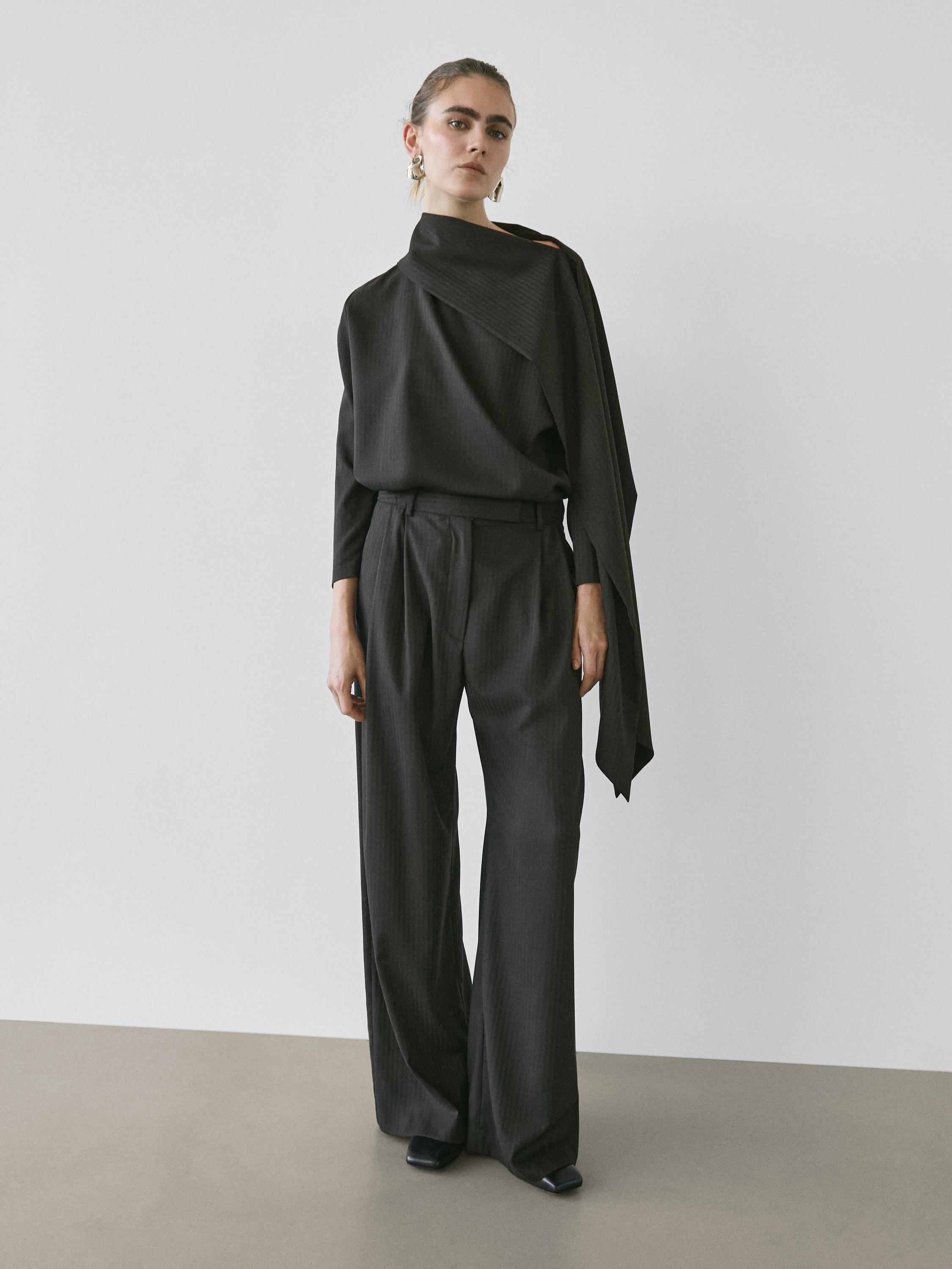 Striped blouse with cape detail - STUDIO