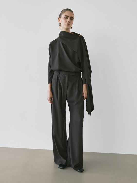 Striped blouse with cape detail - STUDIO