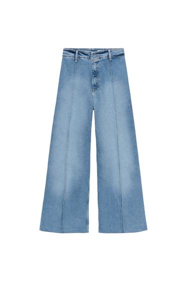ZW COLLECTION TAILORED WIDE-LEG HIGH-WAIST JEANS - Light blue by Zara