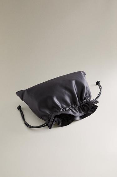 LARGE SATEEN BAG - Navy Blue by Zara - Image 2