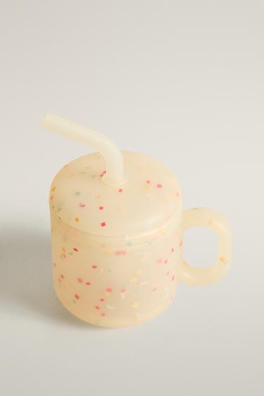 KIDS' SILICONE CONFETTI TUMBLER WITH STRAW — Multicolored 2