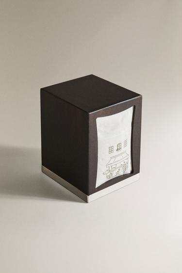 COFFEE NAPKIN HOLDER AND NAPKIN SET - Brown by Zara - Image 1