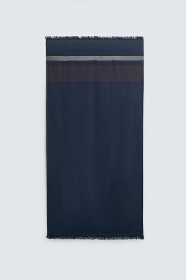 SERVIETTE DE PLAGE À RAYURES - Bleu marine de Zara