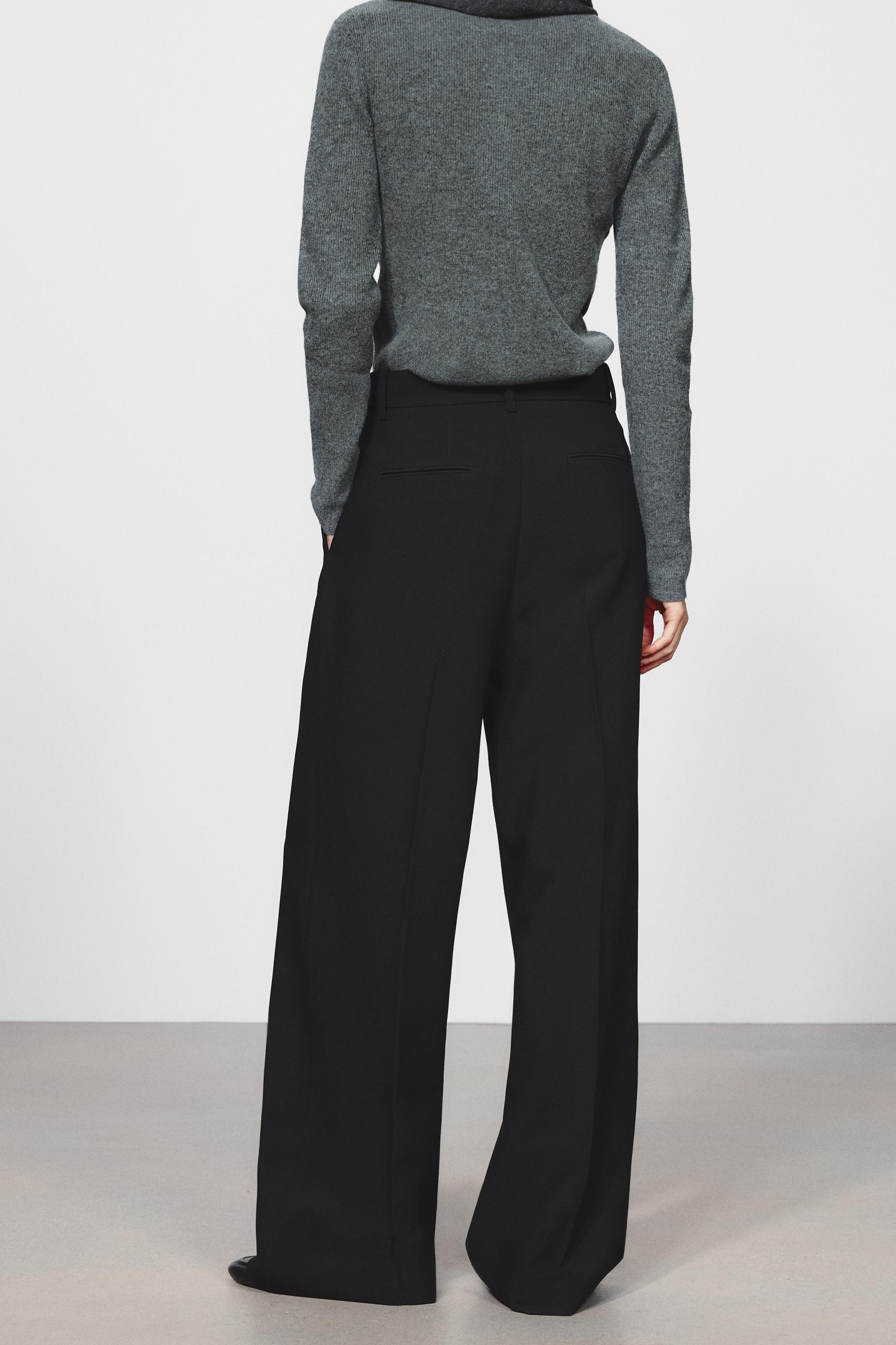PANTALON RAYURES TAILLE HAUTE PLIS ZW COLLECTION