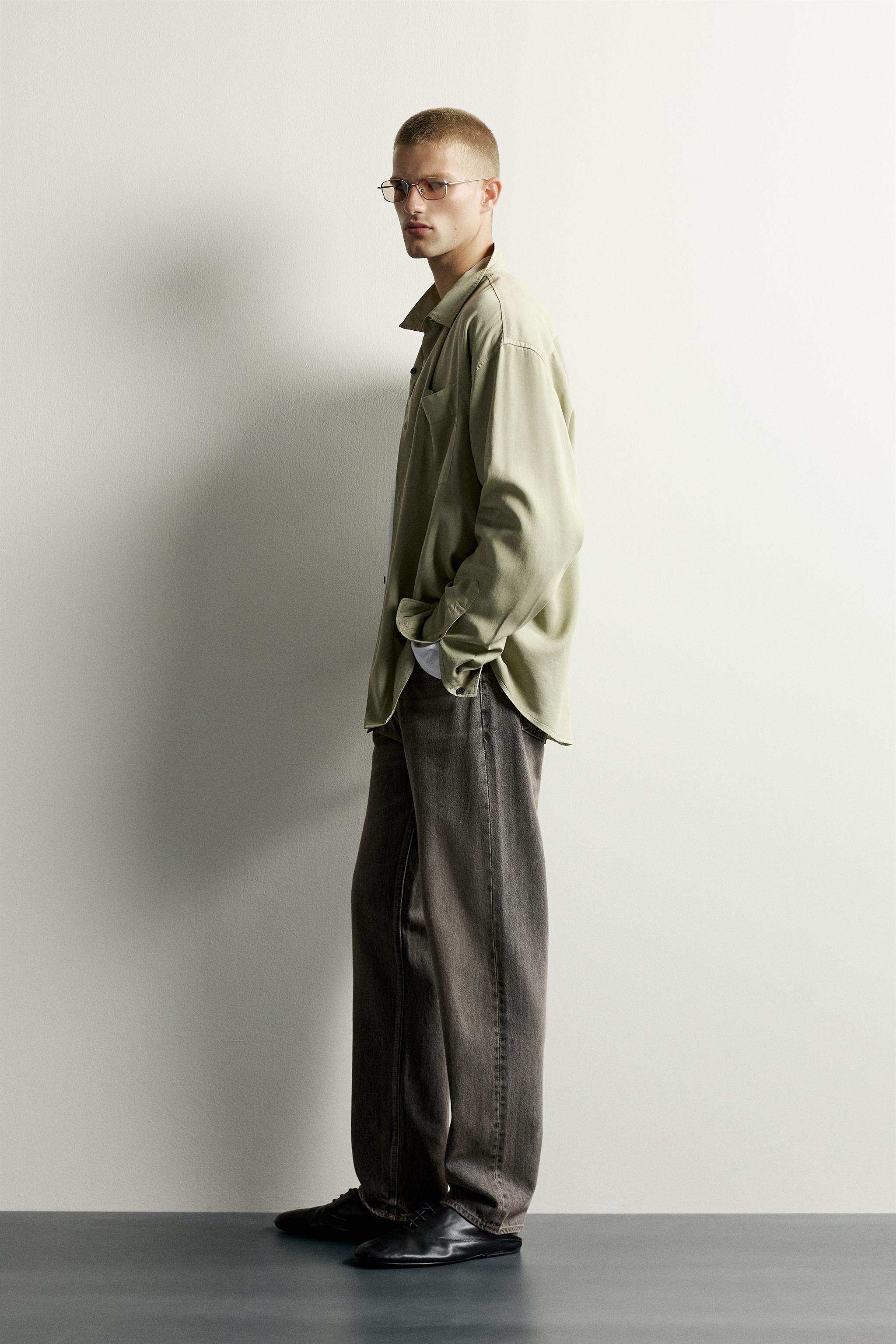Zara RELAXED FIT DÖKÜMLÜ GÖMLEK görsel 4
