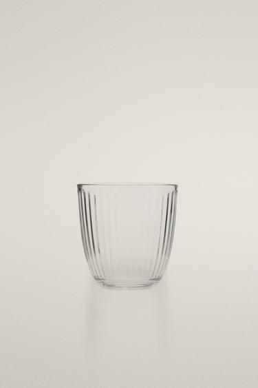LINEAR-DESIGN GLASS TUMBLER — Transparent 1