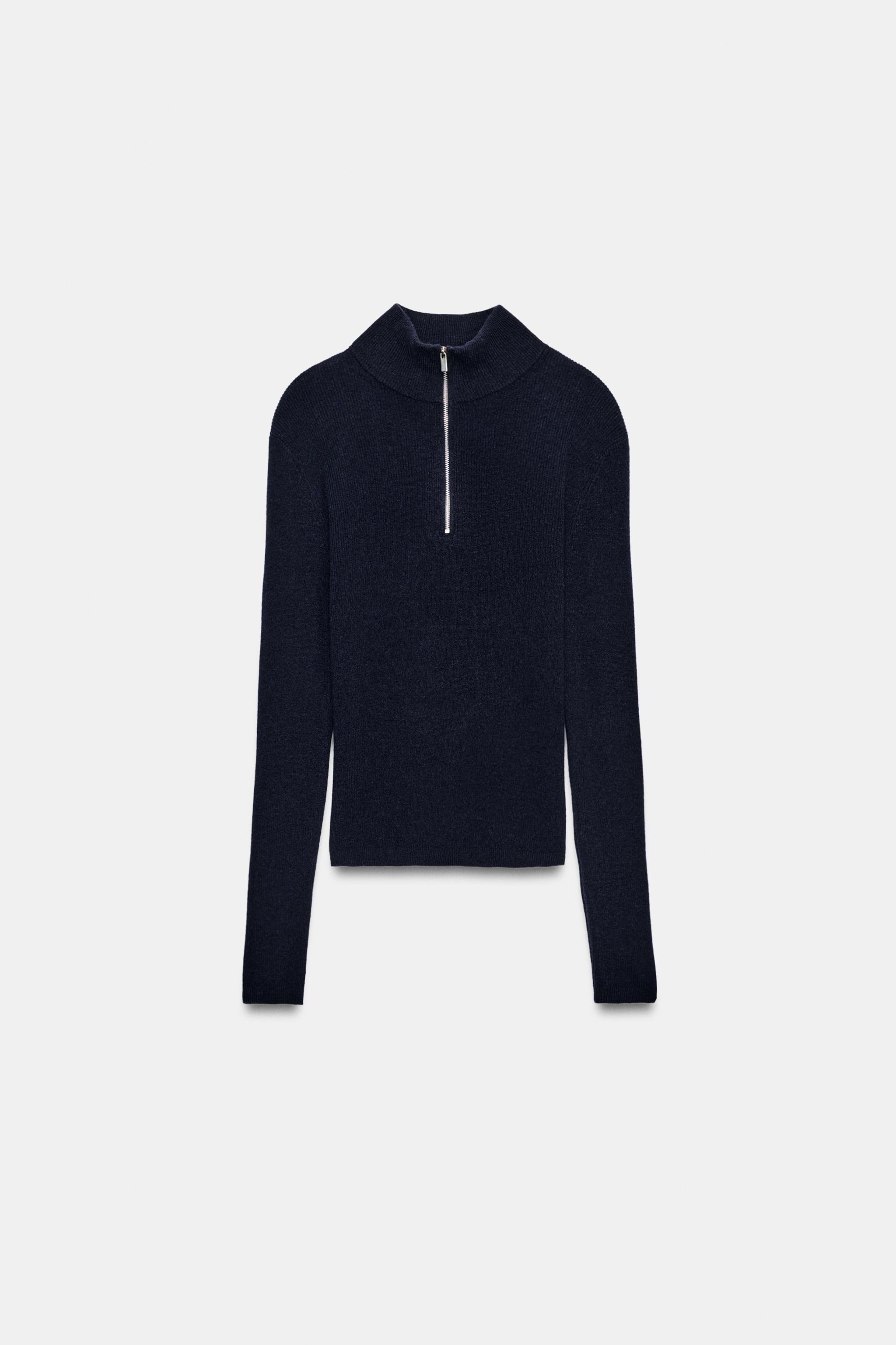 Zara %100 YÜN FERMUARLI KAZAK görsel 8