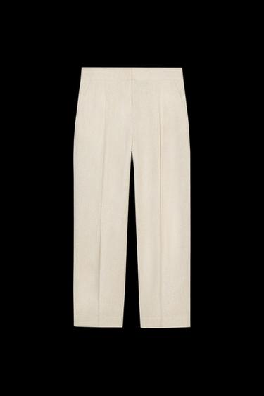 GERADE LEINENHOSE MIT BUNDFALTEN - Hellbeige von Zara