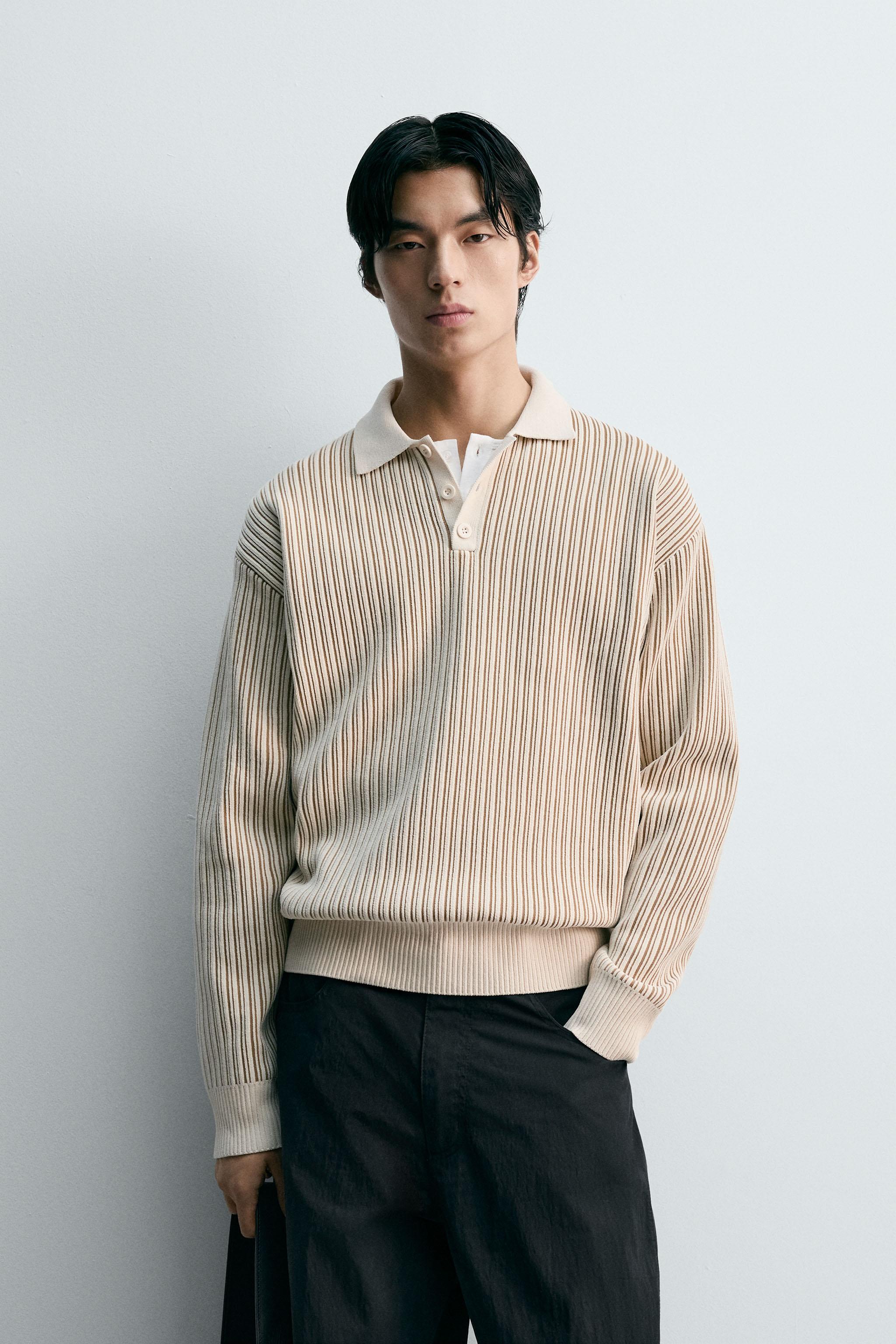ZARA グラフィックポロシャツ Mサイズ　廃盤　激レア　ゴルフ レトロサッカープリントポロシャツ - ライトイエロー | ZARA