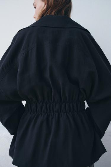 ZW COLLECTION SHORT FLOWING TRENCH COAT - Navy blue by Zara - Image 2