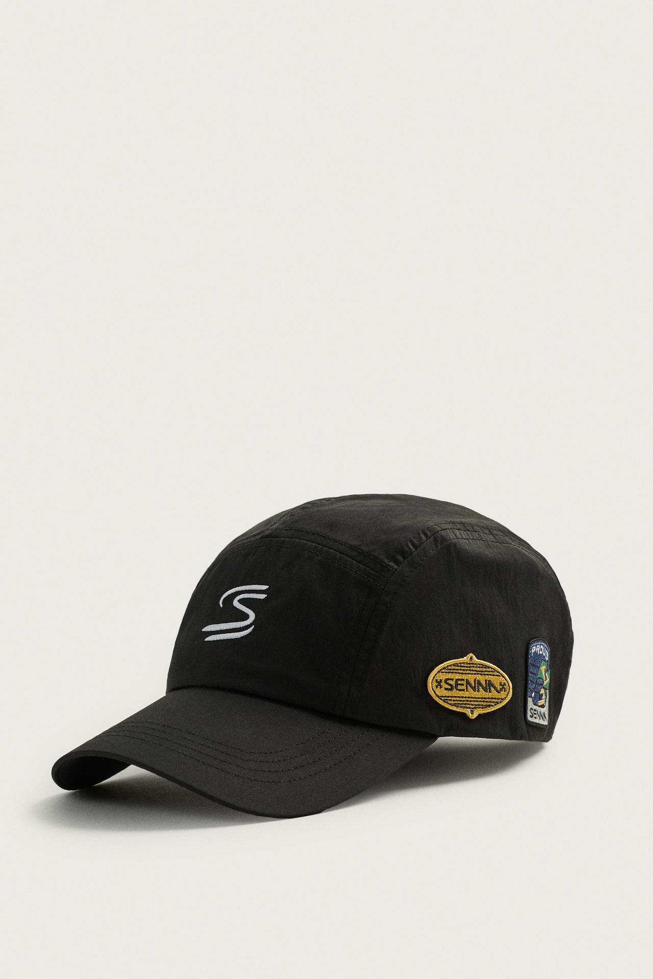 AYRTON SENNA EMBROIDERED PATCH CAP © SENNA BRANDS — Black