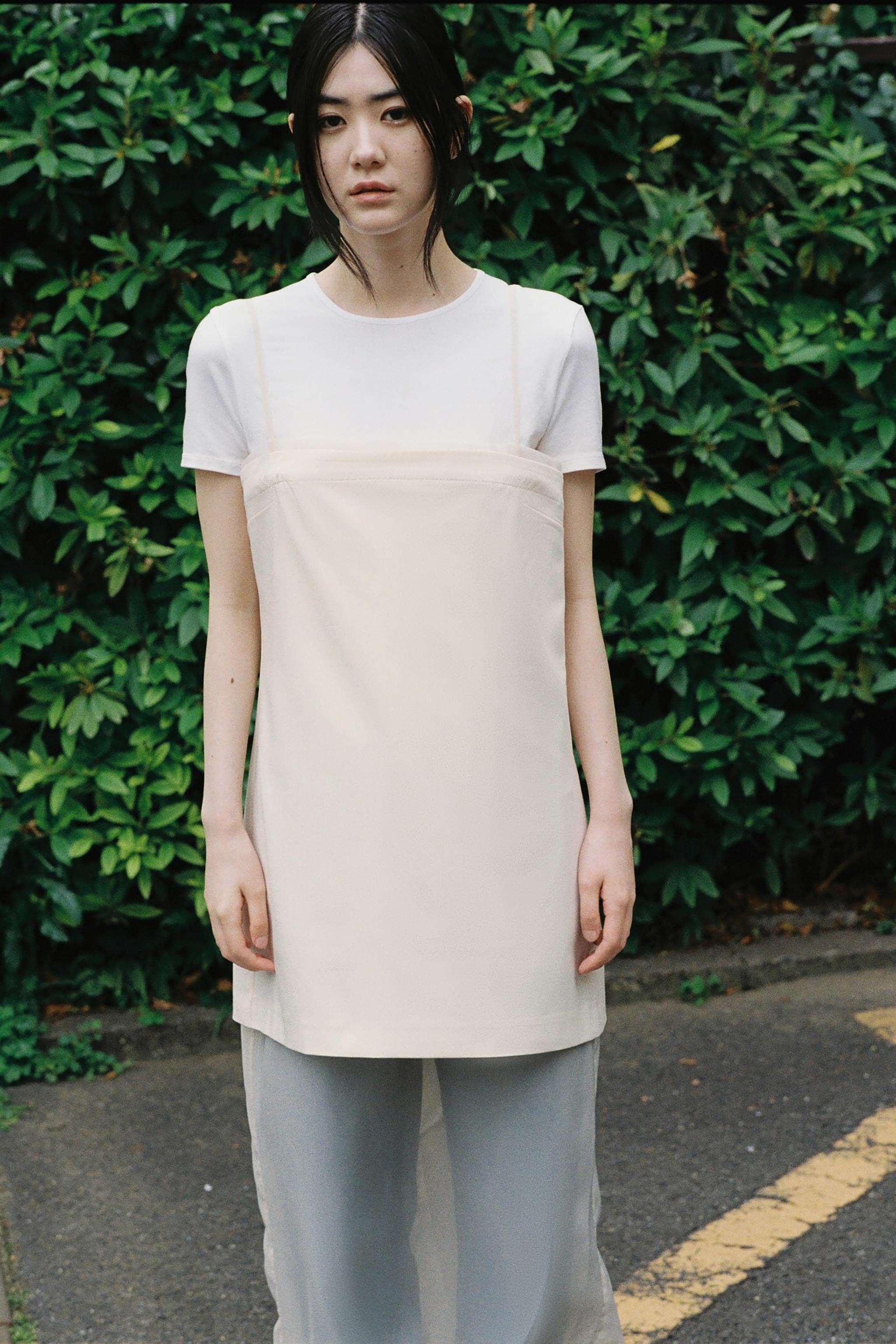 コンビオーガンザミディワンピース - エクリュ | ZARA Japan / 日本