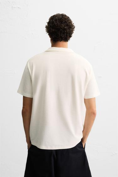 TEXTURED POLO SHIRT - Oyster-white by Zara - Image 2