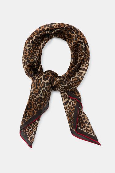 ANIMAL PRINT MODAL AND SILK SCARF - Leopard by Zara