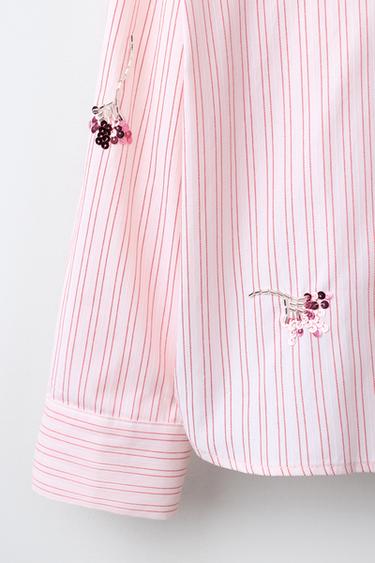 Chemisier Zara Fille – 13-14 Ans, Rose à Pois, Coton, Manches Courtes, Décolleté Hors-épaules, Bon état