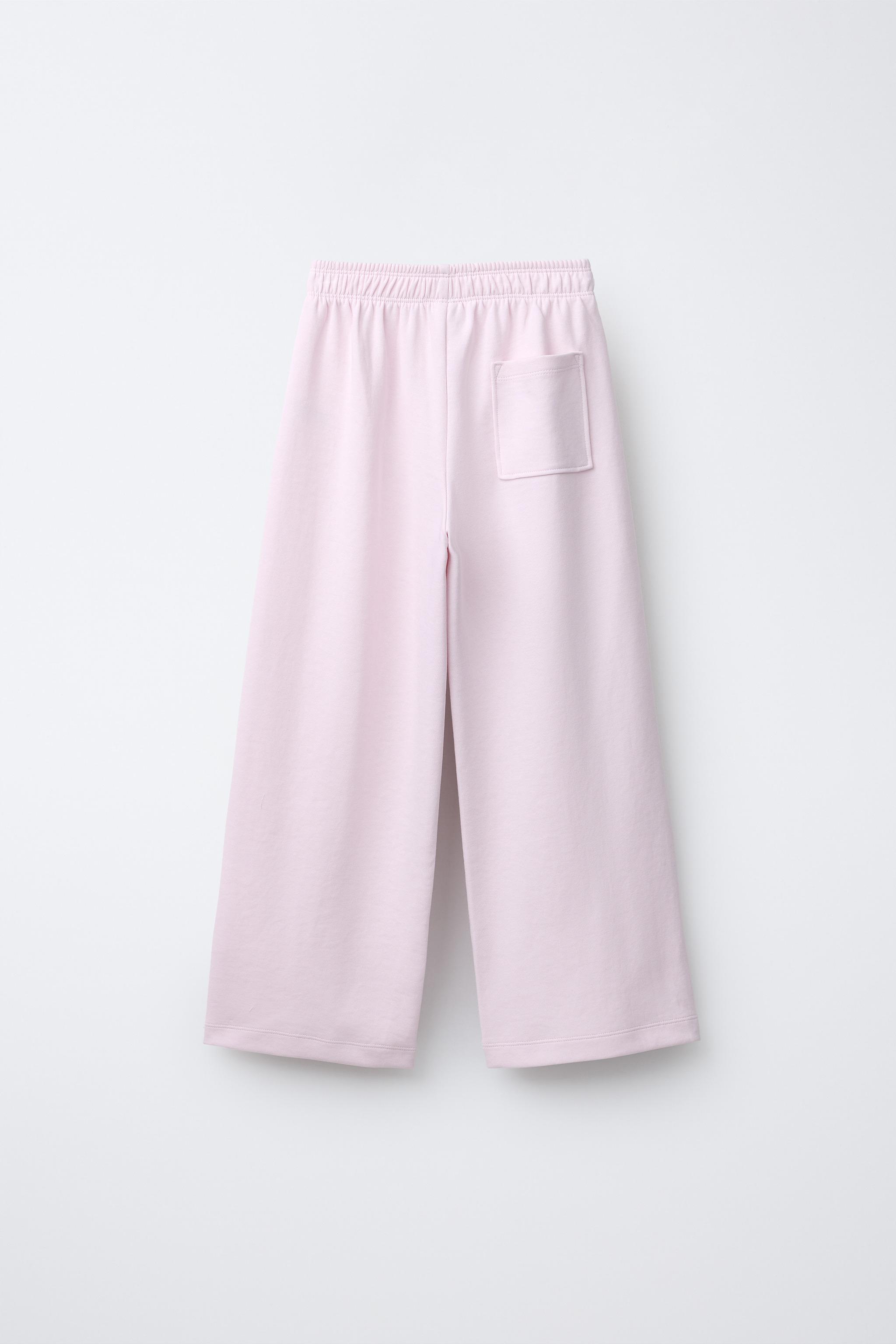 INTERLOCK WIDE LEG PANTS - Pink | ZARA United States