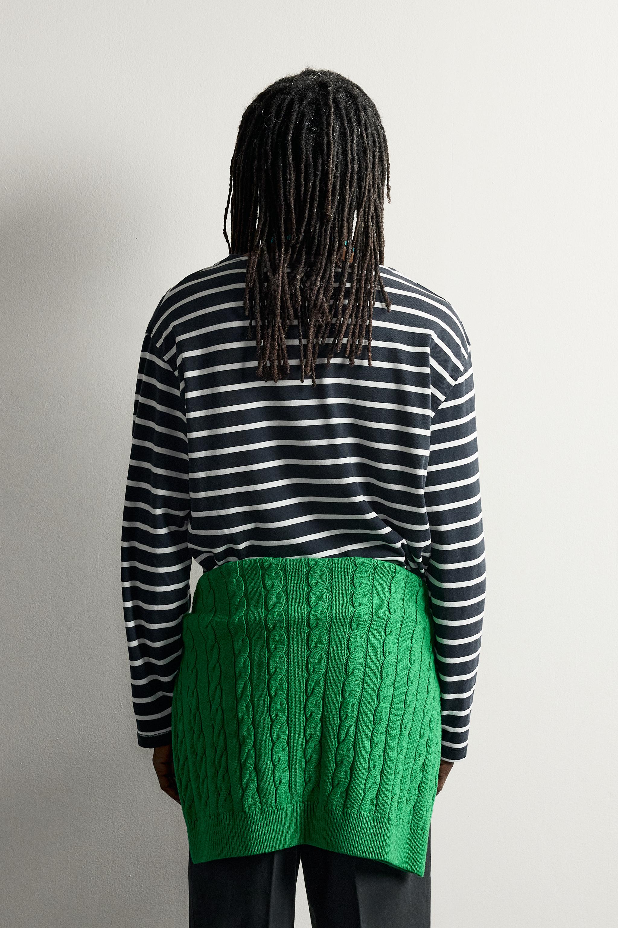 Мужские футболки Zara STRIPED JACQUARD T-SHIRT AARON LEVINE X — фото 3