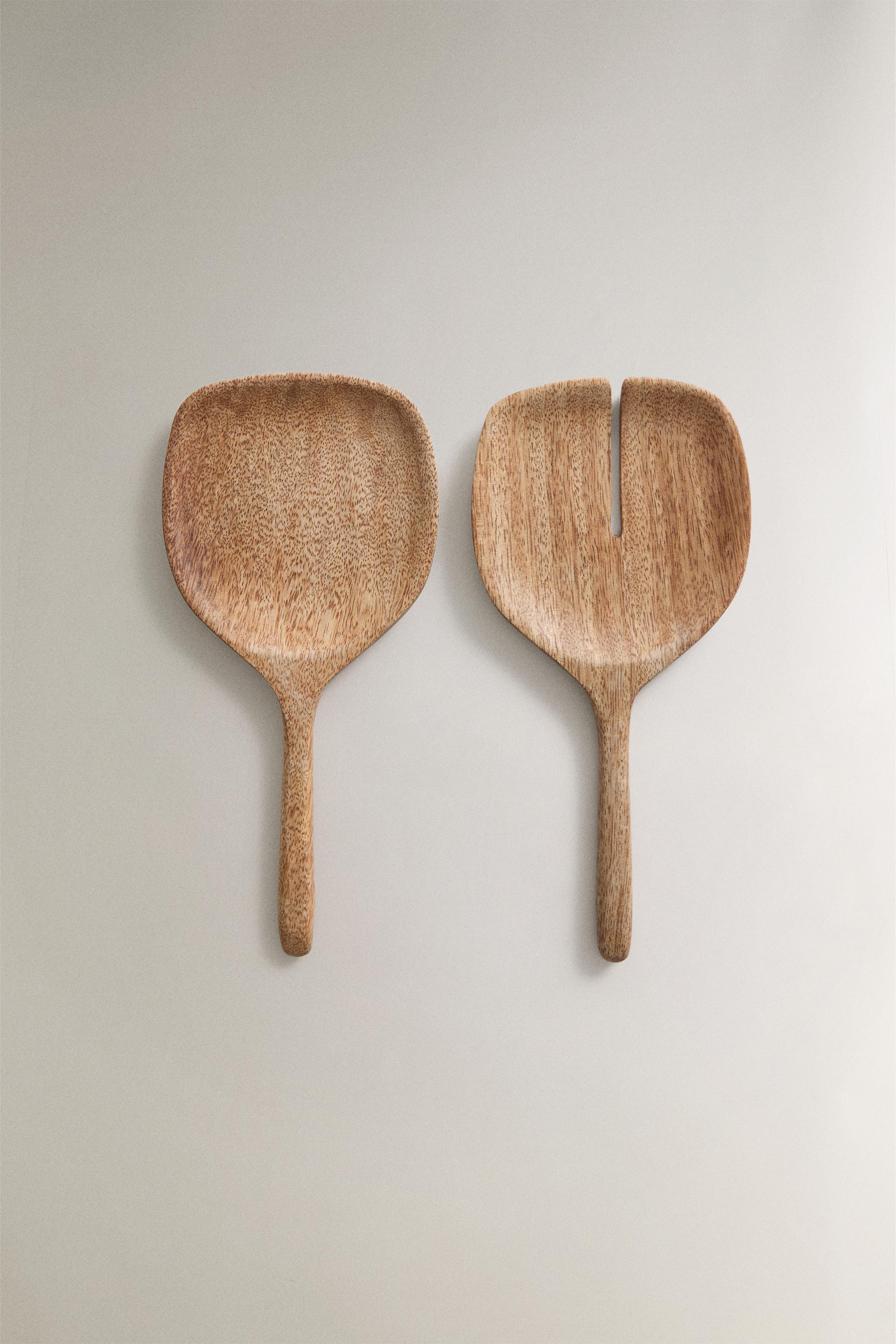 MANGO WOOD SALAD CUTLERY SET - Light beige | ZARA United States