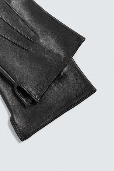 GANTS CUIR COUTURES - Marron foncé de Zara - Image 2